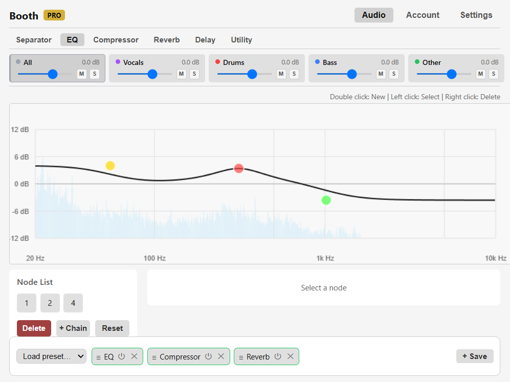 Nerdybooth Equalizer view (Light theme)